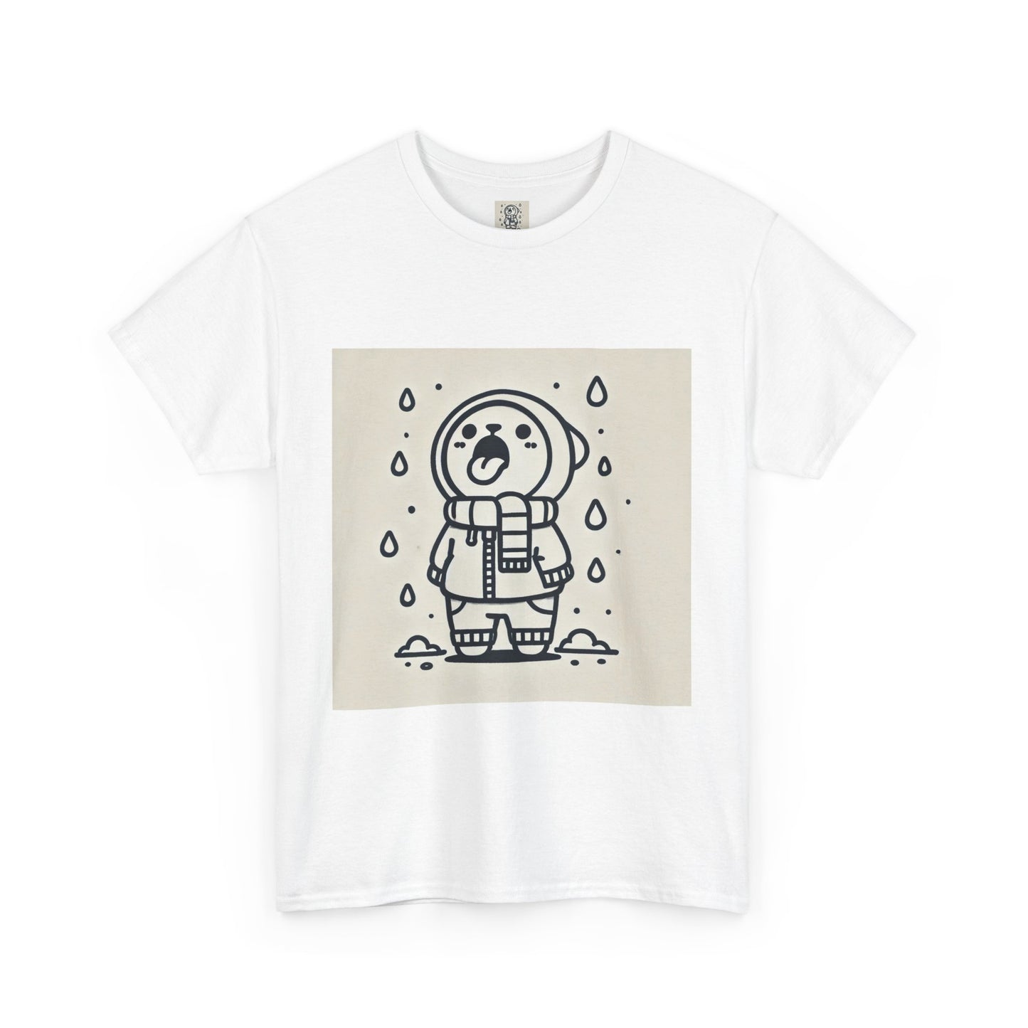 JEFFY-HALLS Playful Rainy Day Unisex Heavy Cotton Tee – Funny Cartoon Design