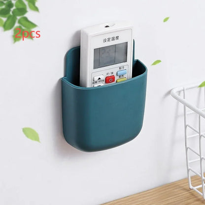 1/2Pc Wall Mounted Storage Box Household Living Room Conditioner Remote Control Bedside Phone Storage Holder Organizer Box Shelf